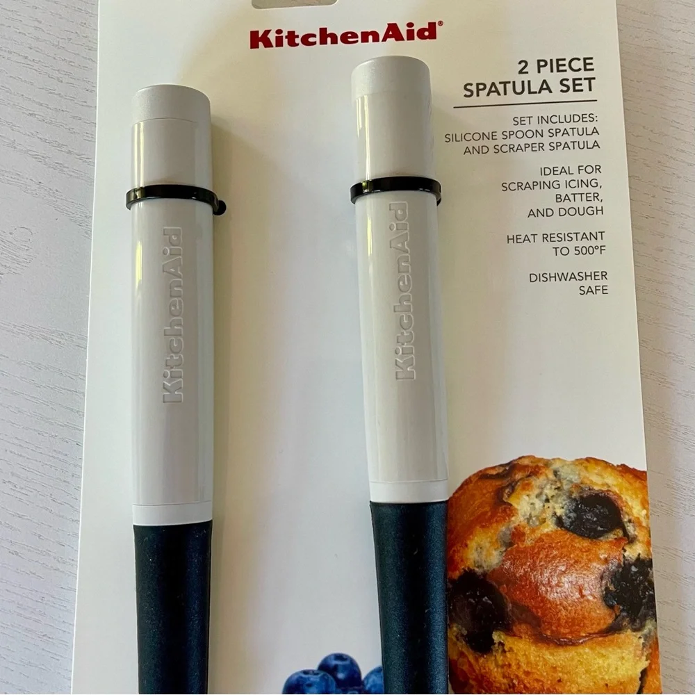 KitchenAid Black and Gray Beige 2 Piece Spatula Duo Set